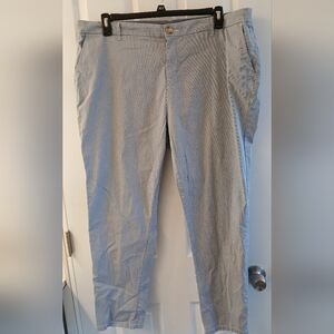 Tommy Hilfiger Micro Stripe Cotton Pants – Size 16W, Blue/White, Classic Fit